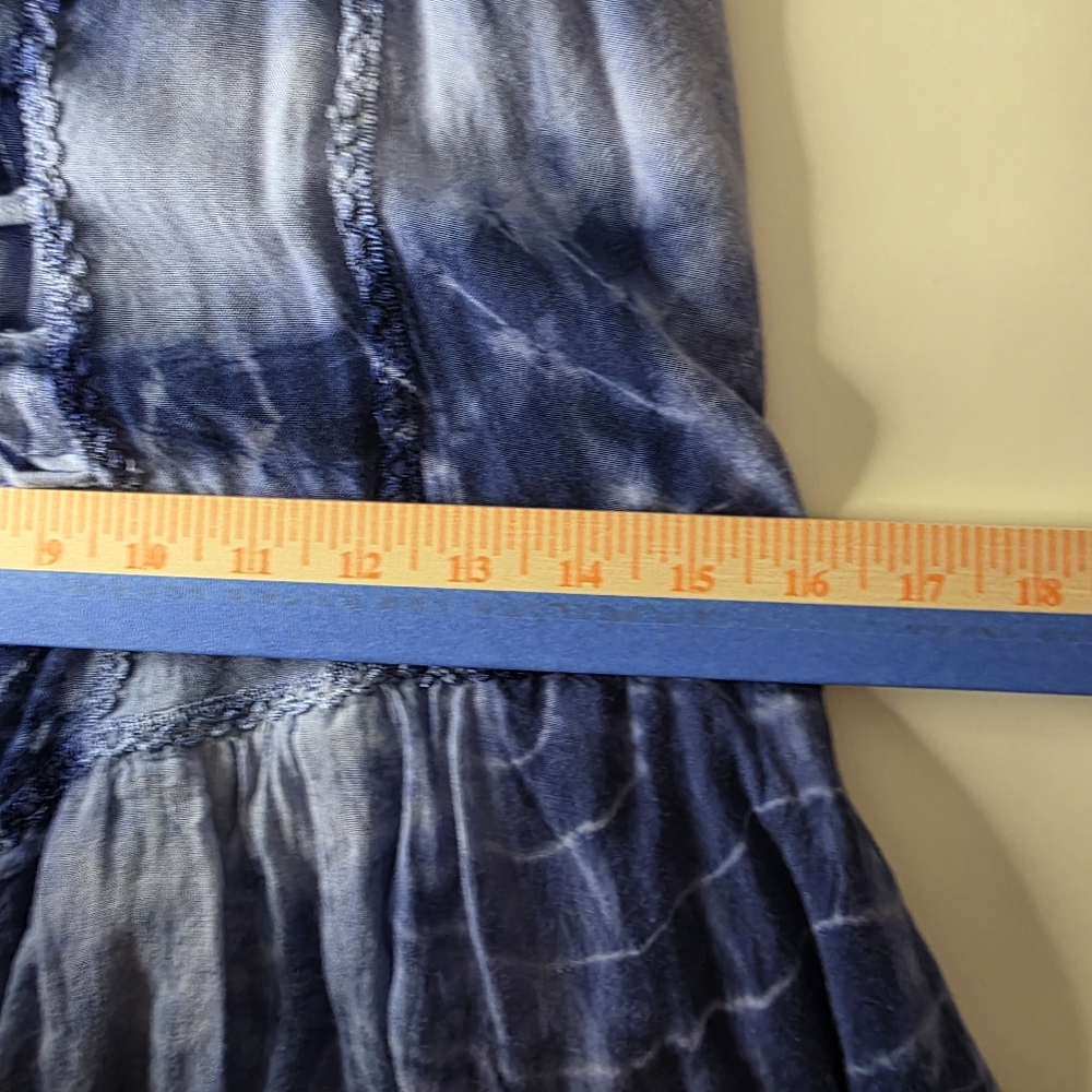EUC- NEVER WORN! Blue Tie-Dye Spaghetti Strap Dress By Wevez - Picture 7 of 9